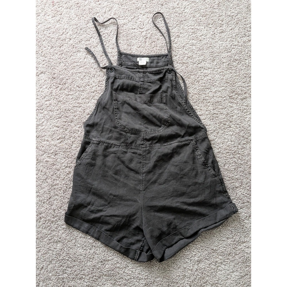 Billabong Charcoal Gray Wild Pursuit Short Overalls Women XS Lightweight Pockets